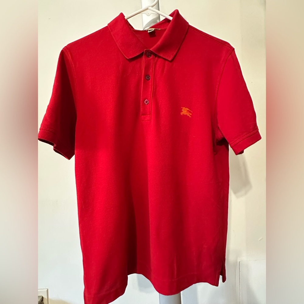 Burberry Red Polo Shirt. size: M